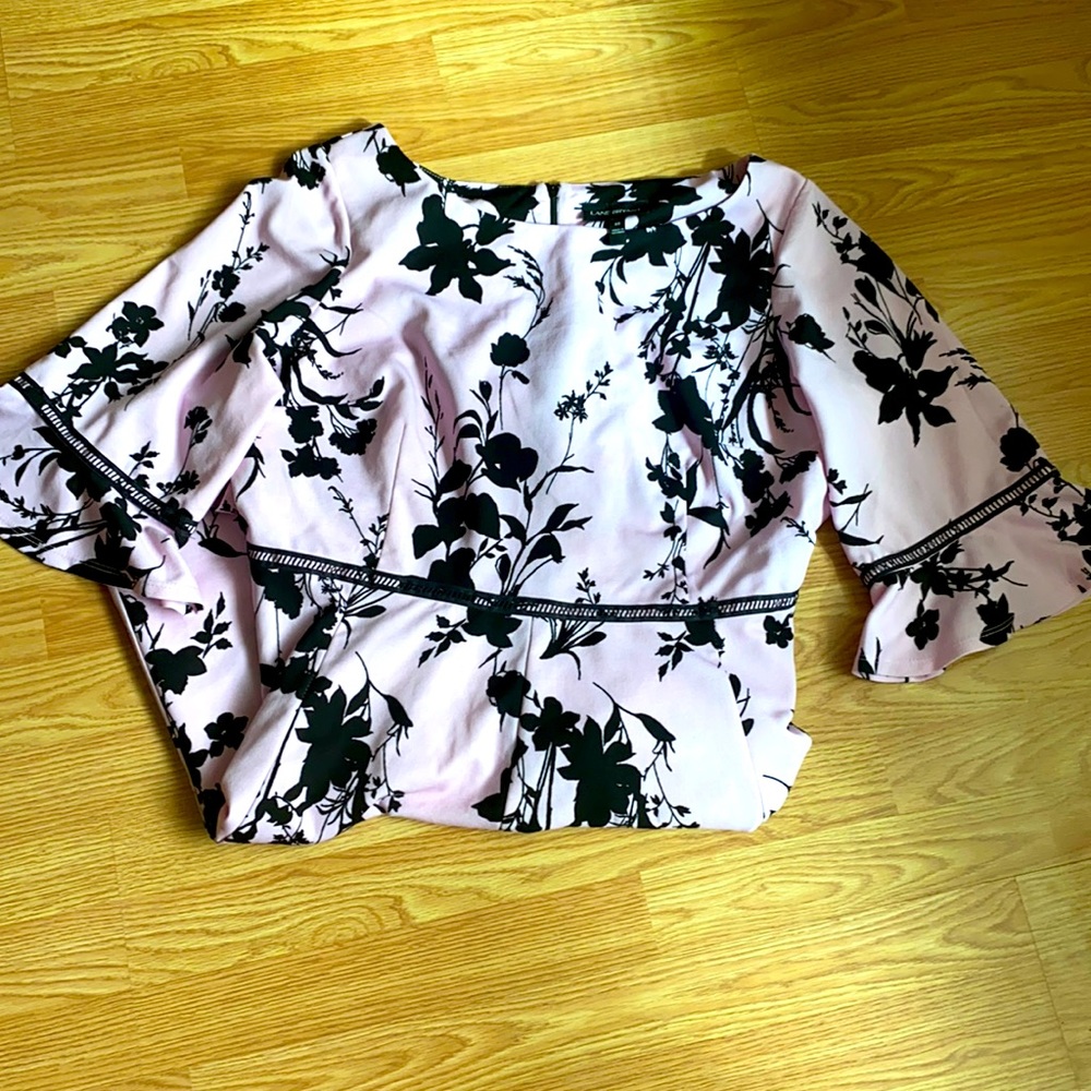 Lane Bryant Pink and Black Floral Dress